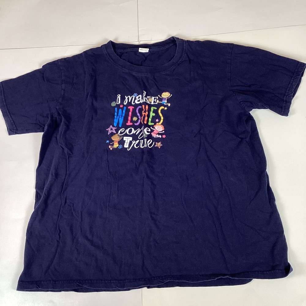 Make A Wish Womens T Shirt Size L Large Stretch Comfort Top Shirt Soft Crew Neck